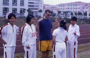 'foreign devil' at sports event in school